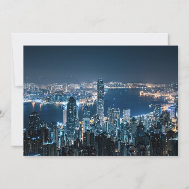 Coastline | Hong Kong Island, Asia Thank You Card (Front)