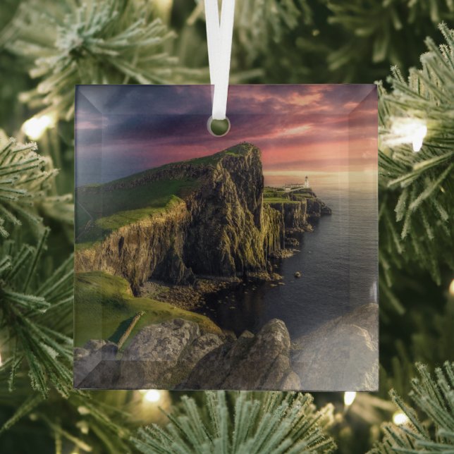 Coastline | Isle of Skye, Scotland Glass Tree Decoration (Insitu)