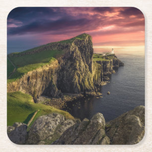 Coastline   Isle of Skye, Scotland Square Paper Coaster