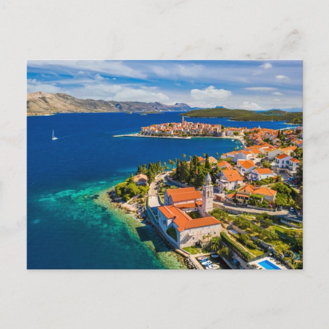 Coastline | Korcula Town, Korcula Island, Croatia Postcard (Front)