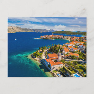 Coastline   Korcula Town, Korcula Island, Croatia Postcard