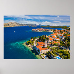 Coastline   Korcula Town, Korcula Island, Croatia Poster