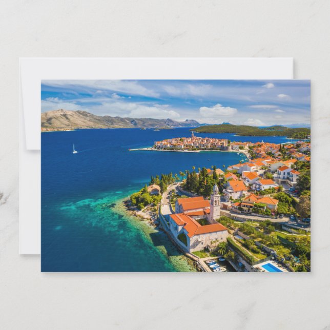 Coastline | Korcula Town, Korcula Island, Croatia Thank You Card (Front)
