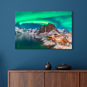 Coastline   Lofoten Islands, Hamnoy, Norway Canvas Print