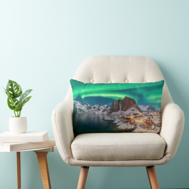 Coastline | Lofoten Islands, Hamnoy, Norway Lumbar Cushion (Chair)