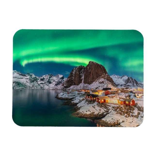 Coastline | Lofoten Islands, Hamnoy, Norway Magnet (Horizontal)
