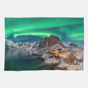 Coastline   Lofoten Islands, Hamnoy, Norway Tea Towel