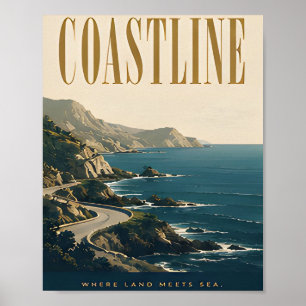 Coastline Luxury Coastal Editorial Graphic Design Poster