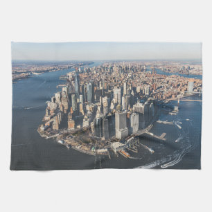 Coastline   Manhattan, New York City Tea Towel
