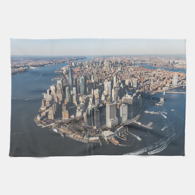 Coastline | Manhattan, New York City Tea Towel (Horizontal)