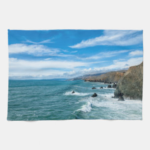 Coastline Marin Headlands, California Tea Towel