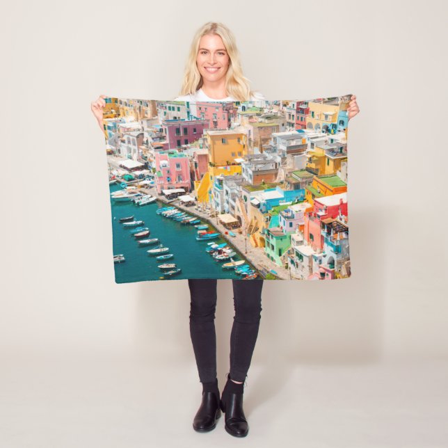 Coastline | Naples Italy Fleece Blanket (In Situ)