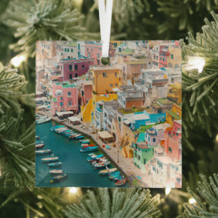 Coastline   Naples Italy Glass Tree Decoration