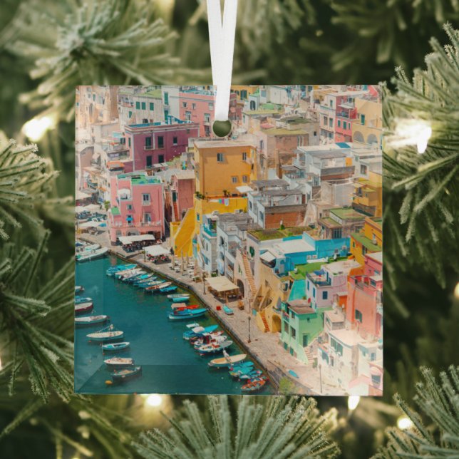 Coastline | Naples Italy Glass Tree Decoration (Insitu)