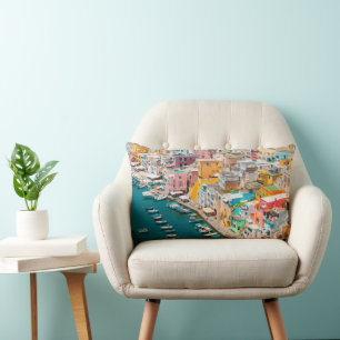 Coastline Naples Italy Lumbar Cushion