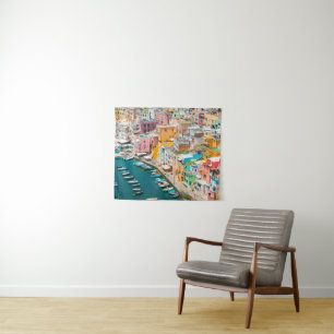 Coastline Naples Italy Tapestry