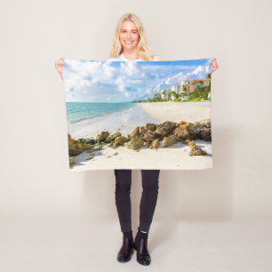 Coastline   Naples Pier, Southwest Florida Fleece Blanket