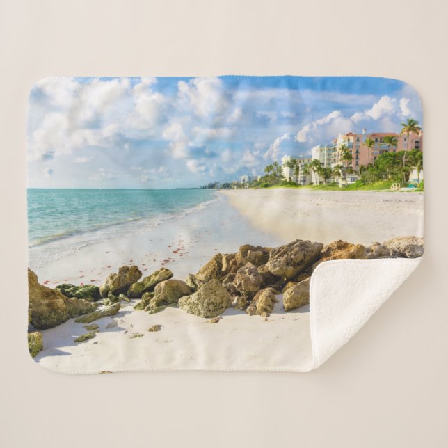 Coastline | Naples Pier, Southwest Florida Sherpa Blanket (Front (Horizontal))