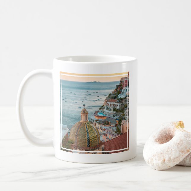 Coastline | Positano, Amalfi Coast, Italy Coffee Mug (With Donut)