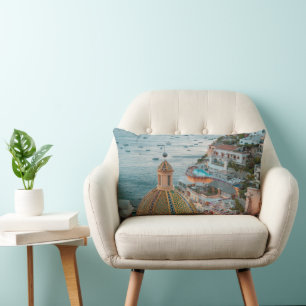 Coastline   Positano, Amalfi Coast, Italy Lumbar Cushion