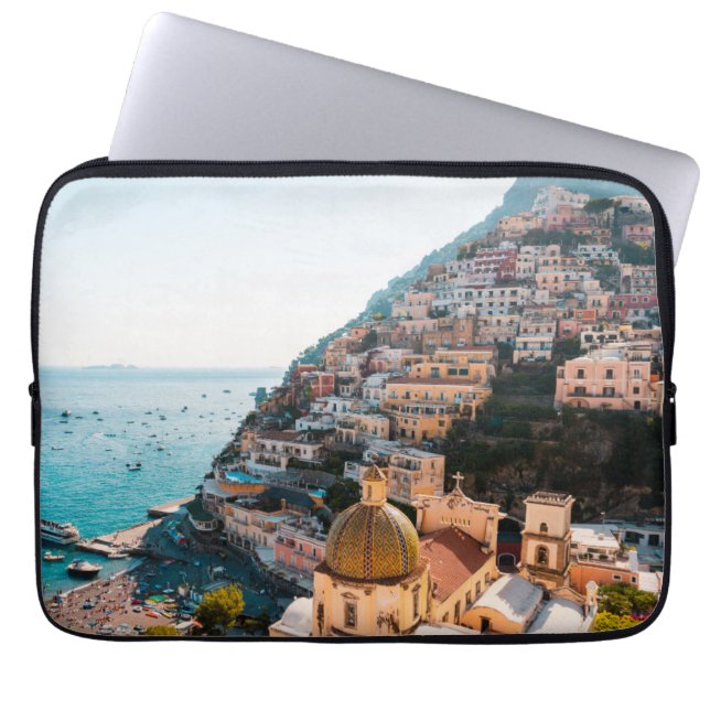Coastline | Positano Italy, Cliffside Village Laptop Sleeve (Front)