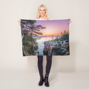 Coastline Ravens Nest Acadia National Park Maine Fleece Blanket