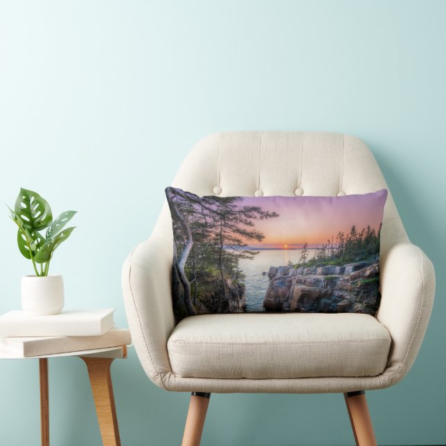 Coastline | Ravens Nest Acadia National Park Maine Lumbar Cushion (Chair)