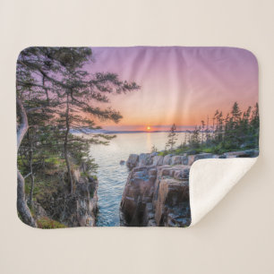 Coastline Ravens Nest Acadia National Park Maine Sherpa Blanket