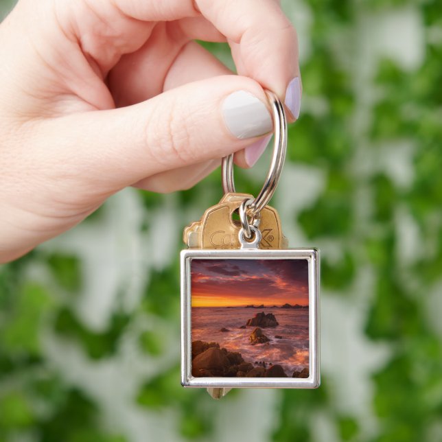 Coastline | Sunset Pacific Grove Carmel California Key Ring (Hand)