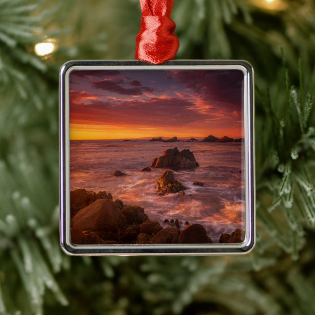 Coastline | Sunset Pacific Grove Carmel California Metal Tree Decoration (Tree)