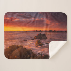 Coastline Sunset Pacific Grove Carmel California Sherpa Blanket