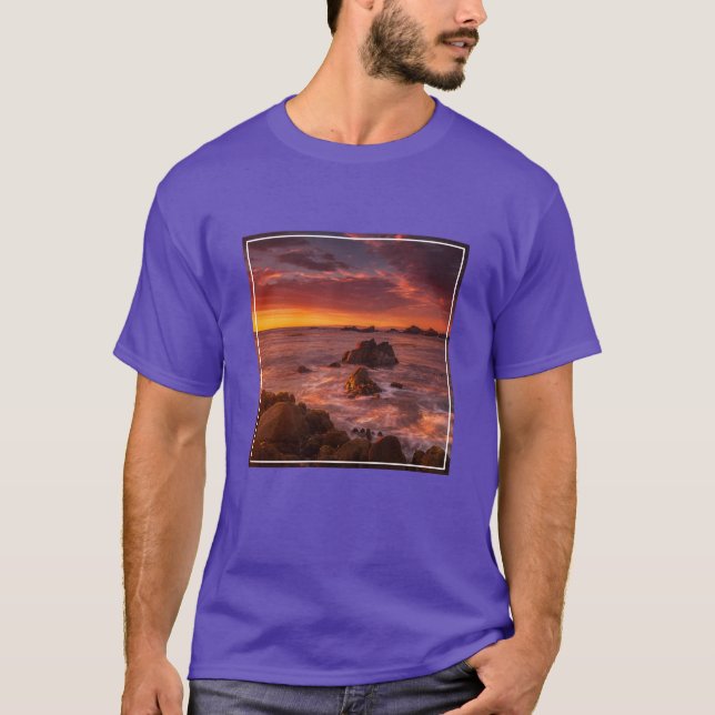 Coastline | Sunset Pacific Grove Carmel California T-Shirt (Front)