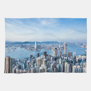 Coastline Tsim Sha Tsu, Hong Kong Island, Asia Tea Towel