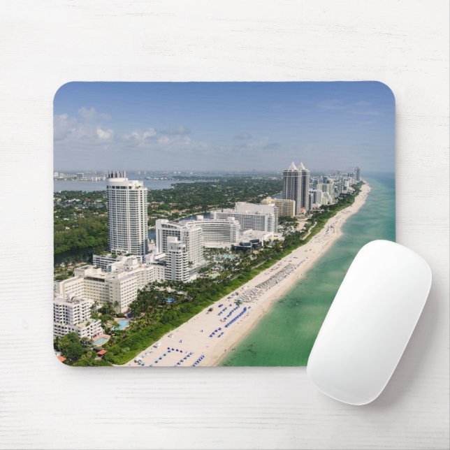 Coastline | Urban Beach, Miami, Florida Mouse Mat (With Mouse)