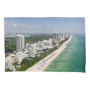 Coastline Urban Beach, Miami, Florida Pillowcase