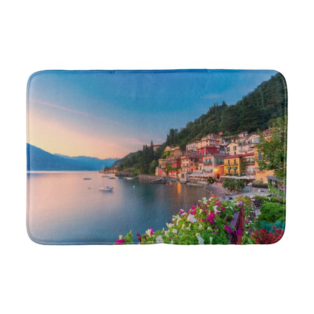 Coastline | Varenna, Lombardy, Italy Bath Mat (Front)