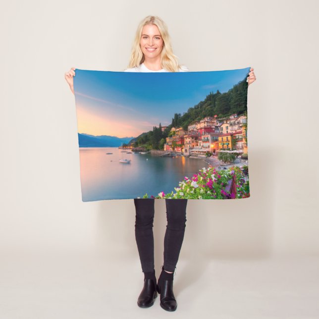 Coastline | Varenna, Lombardy, Italy Fleece Blanket (In Situ)