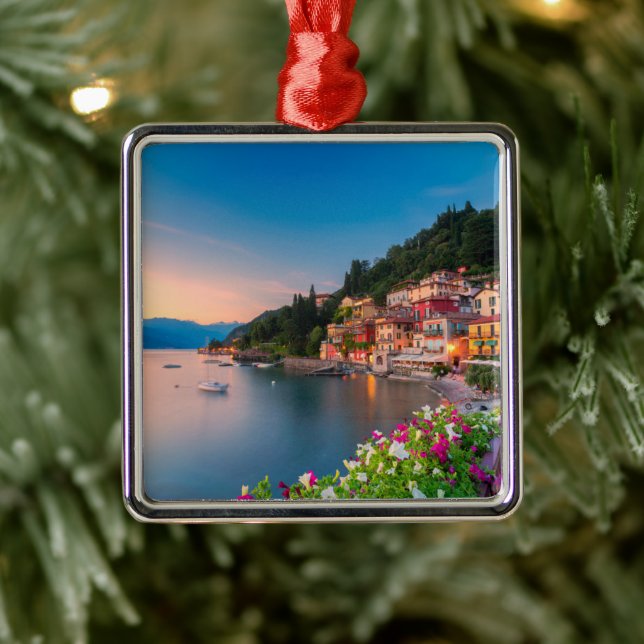 Coastline | Varenna, Lombardy, Italy Metal Tree Decoration (Tree)