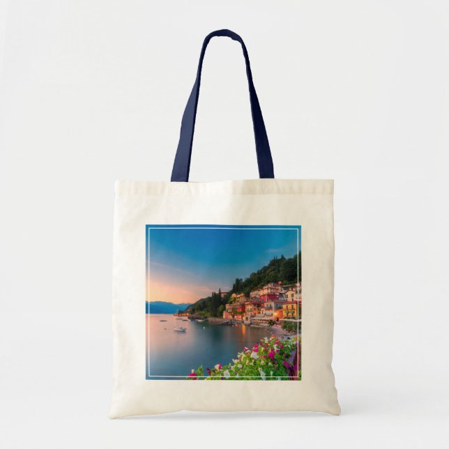 Coastline | Varenna, Lombardy, Italy Tote Bag (Front)