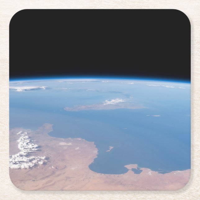 Coasts Of Tunisia And Libya And Island Of Sicily Square Paper Coaster (Front)