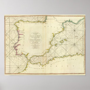 Coasts Spain, Portugal, Barbary Poster