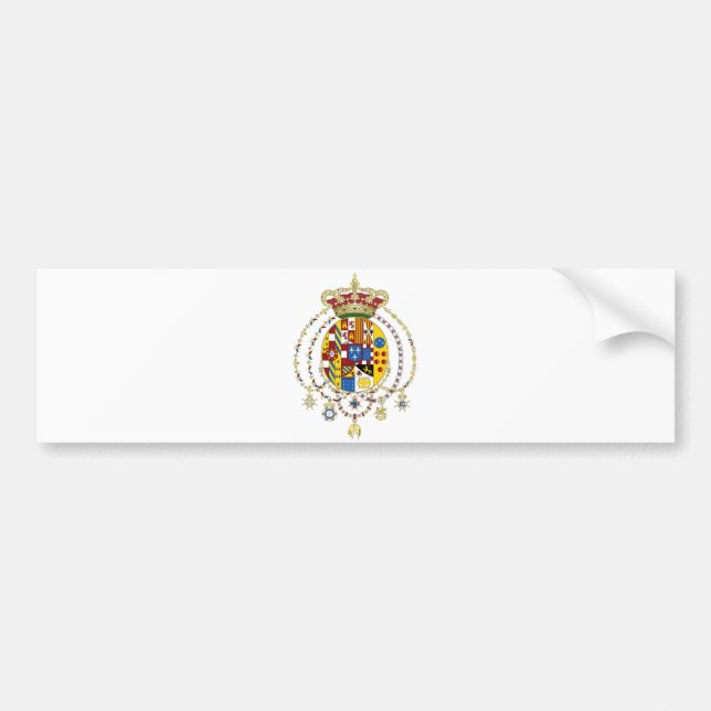 Coat  Arms Kingdom of Two Sicilies Official Italy Bumper Sticker (Front)