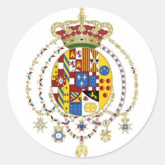 Coat  Arms Kingdom of Two Sicilies Official Italy Classic Round Sticker