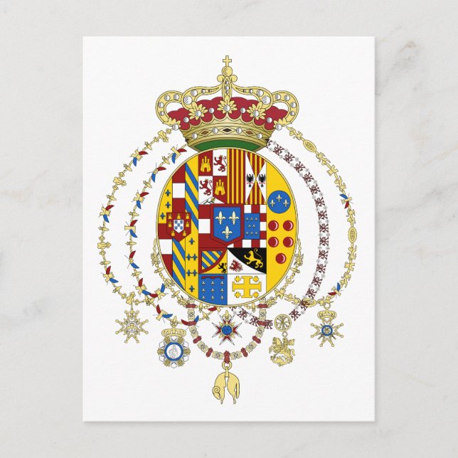 Coat  Arms Kingdom of Two Sicilies Official Italy Postcard (Front)
