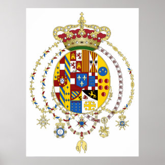 Coat  Arms Kingdom of Two Sicilies Official Italy Poster