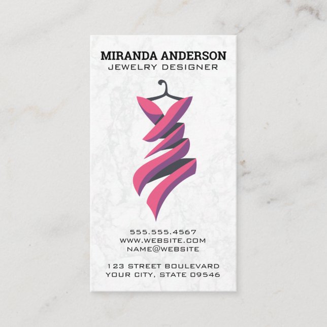 Coat Hanger and Fashion Dress Business Card (Front)