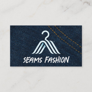 Coat Hanger Fashion Logo Denim Blue Jeans Business Card