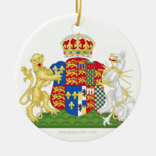 Coat of Arms Anne Boleyn Ceramic Tree Decoration