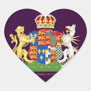 Coat of Arms Anne Boleyn Heart Sticker