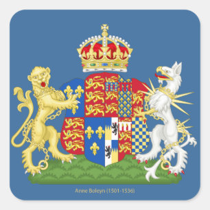 Coat of Arms Anne Boleyn Square Sticker